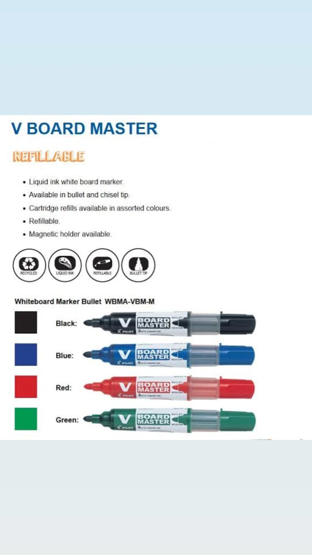Pilot v board marker set
