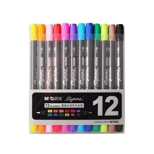 M&G brush marker set dual tip (signme)