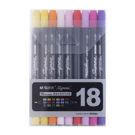 M&G brush marker set dual tip (signme)