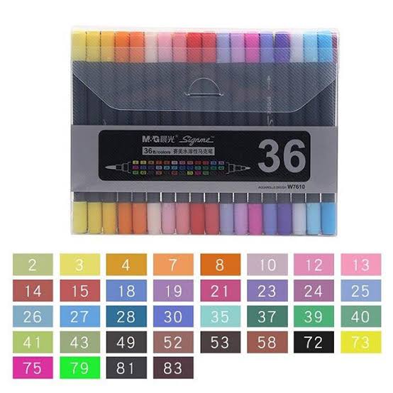 M&G brush marker set dual tip (signme)