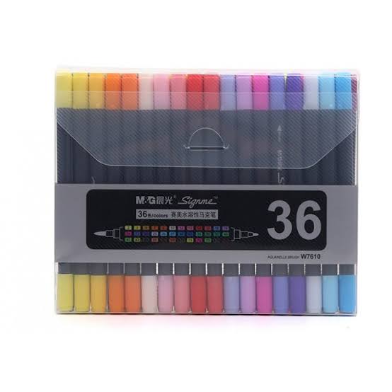 M&G brush marker set dual tip (signme)